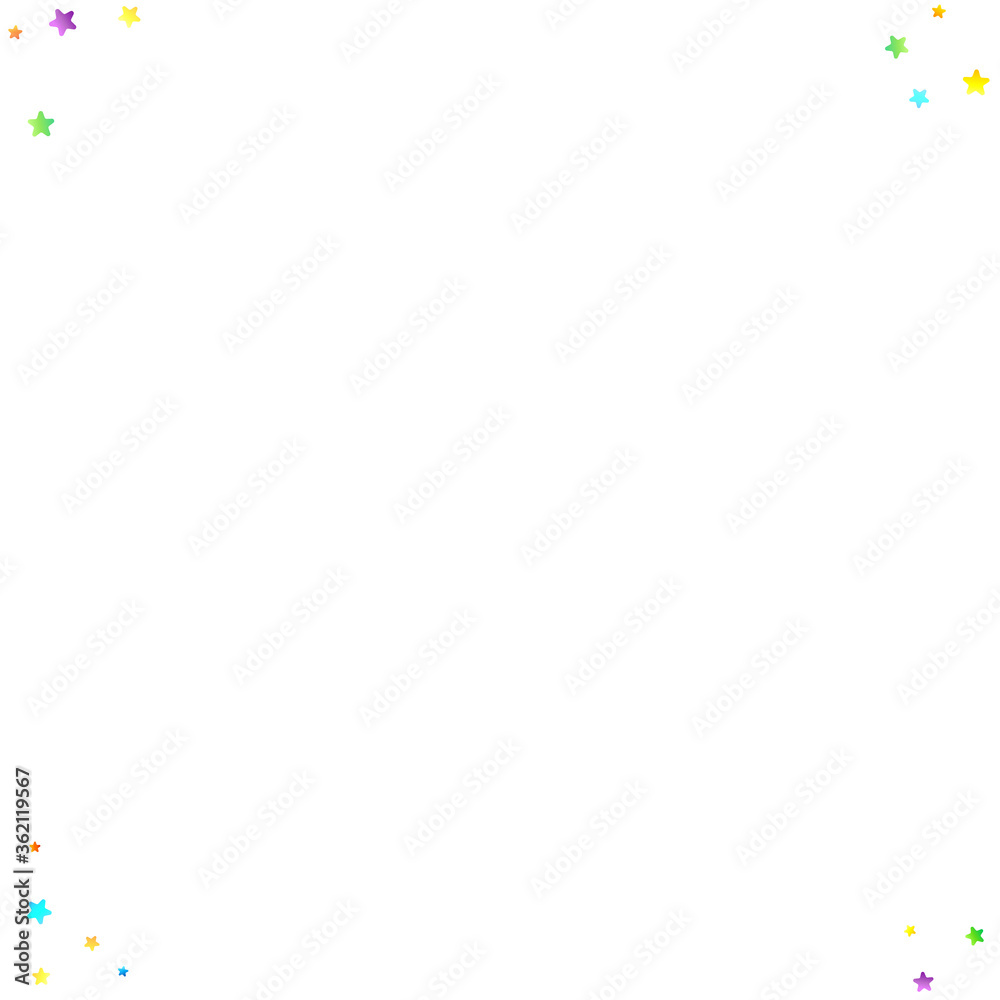 Rainbow Festive Confetti. Carnival Star Falling.