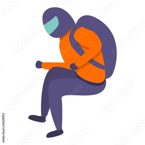 Skydiver icon. Cartoon of skydiver vector icon for web design isolated on white background