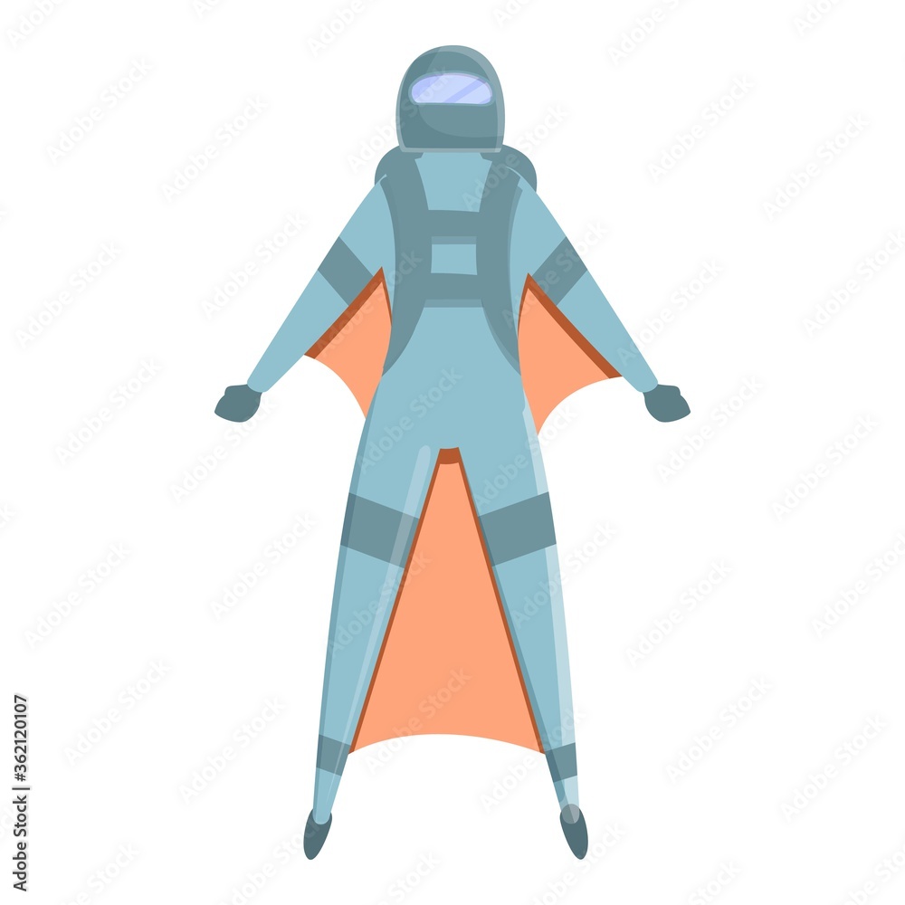 Air sport skydiver icon. Cartoon of air sport skydiver vector icon for web design isolated on white background Air sport skydiver icon. Cartoon of air sport skydiver vector icon for web design isolated on white background
