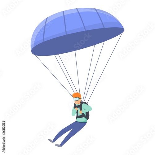 Fall parachuting icon. Cartoon of fall parachuting vector icon for web design isolated on white background
