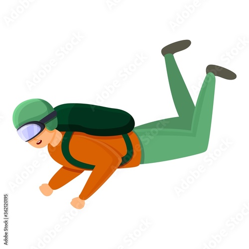 Hobby skydiving icon. Cartoon of hobby skydiving vector icon for web design isolated on white background