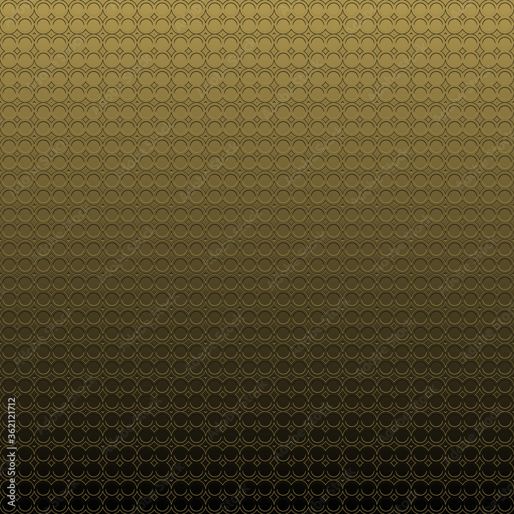 Fototapeta premium Gold pattern illustration, bas-relief effect with repeated geometric shapes covering the background. Design for motifs, web, wallpaper, digital graphics and artistic decorations.