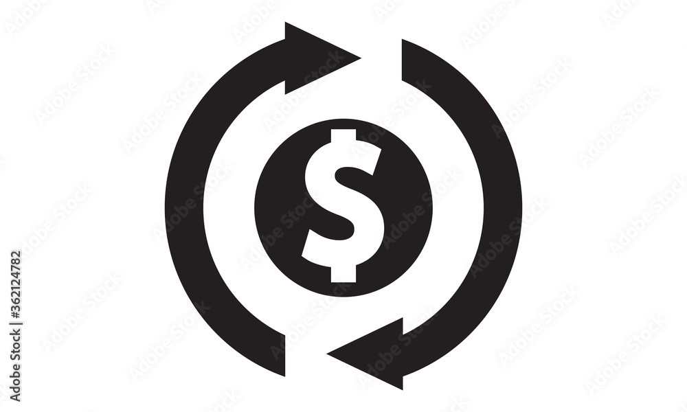 Money refund icon. vector graphics
