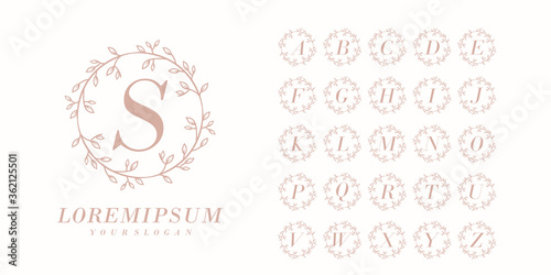 monogram alphabet wedding initial hand drawn