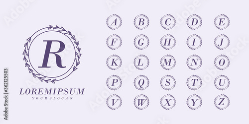 monogram alphabet wedding initial hand drawn