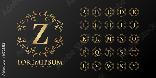 monogram alphabet wedding initial hand drawn