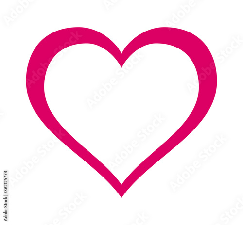Pink decorative fancy heart, symbol of love line art vector icon for dating apps and websites