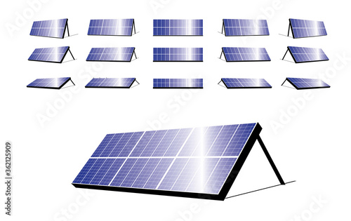 Various Angle Solar Energy Panel Animation Perspective
