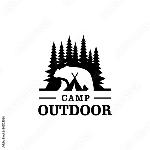 Camping Outdoor Adventure Vector Logo Design