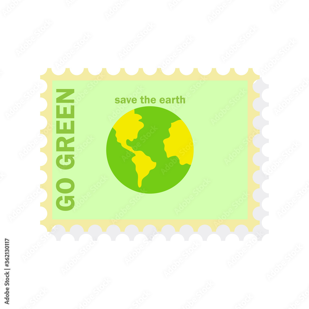 Obraz premium go green postcard. vector illustration