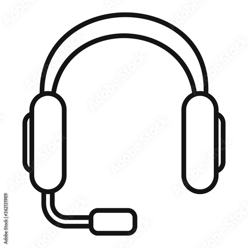 Headphones icon. Outline headphones vector icon for web design isolated on white background