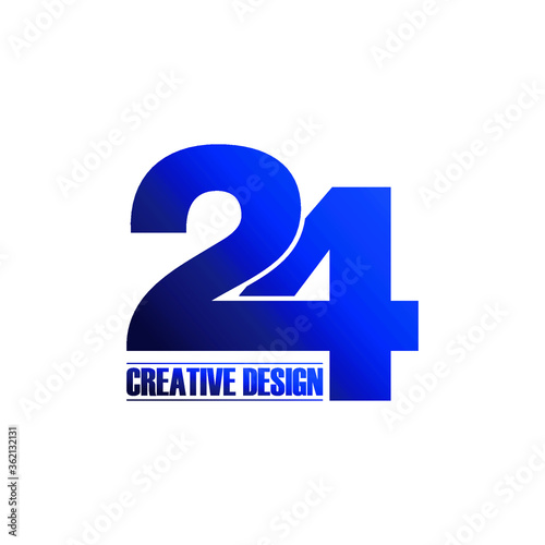 Letter 24 logo icon design vector. monogram logo vector illustration