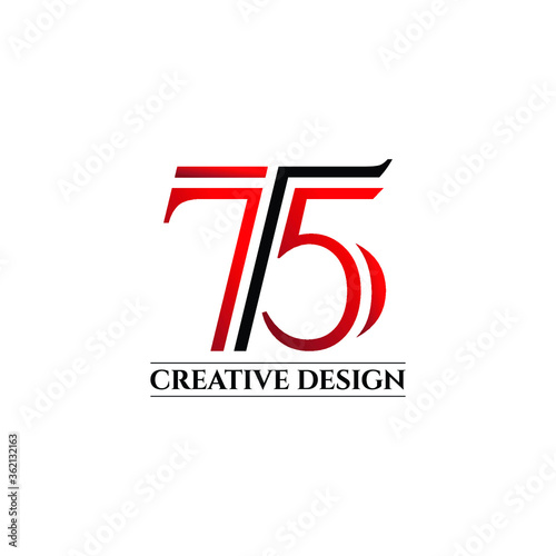 Letter 75 logo icon design vector. monogram logo vector illustration