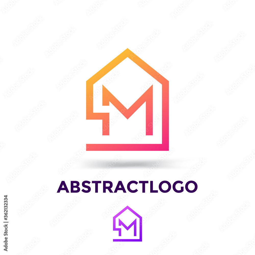 M letter logo unique Icon monogram with building sign for real estate business.
M letter logo unique Icon monogram with building sign for real estate business.