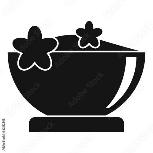 Herbs powder bowl icon. Simple illustration of herbs powder bowl vector icon for web design isolated on white background