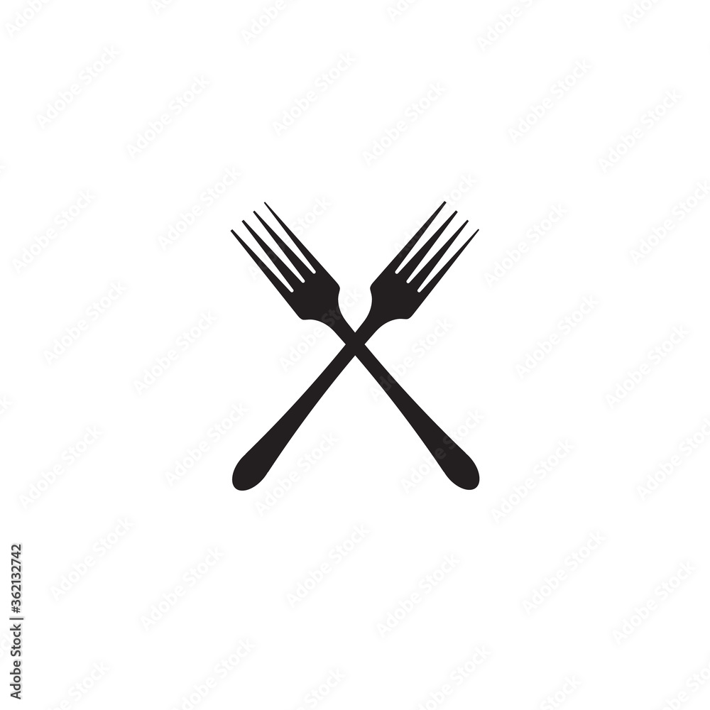 Fototapeta premium Fork cross icon vector