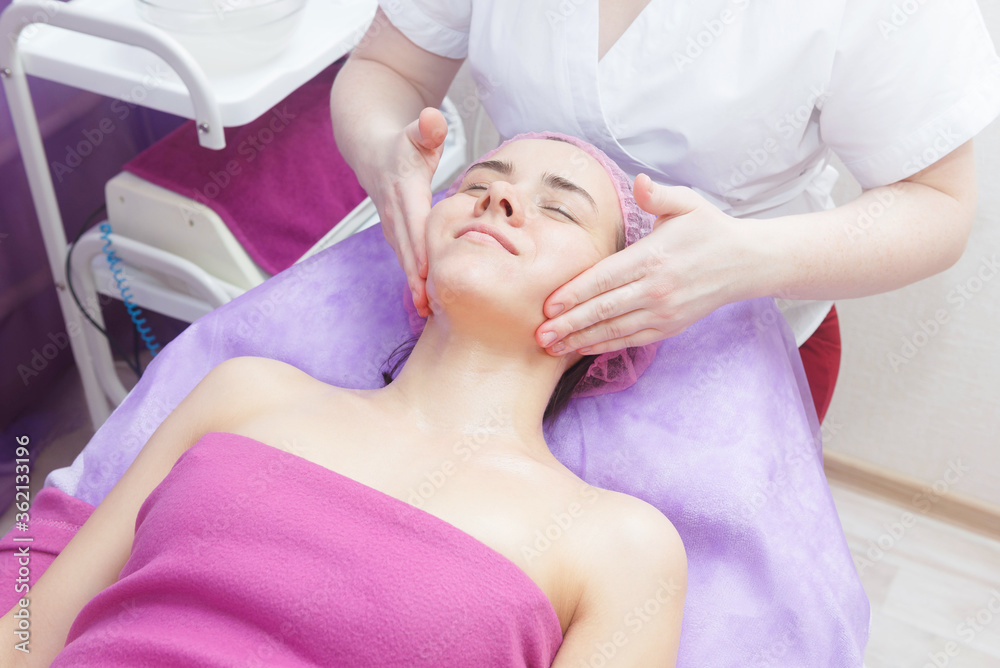 Preparation of the client for buccal massage.