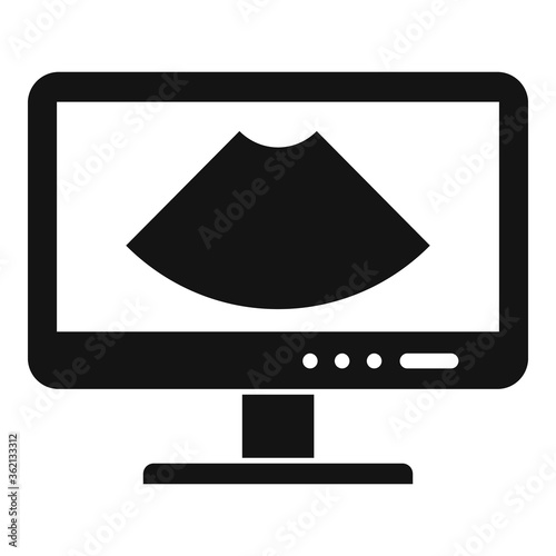 Ultrasound monitor icon. Simple illustration of ultrasound monitor vector icon for web design isolated on white background