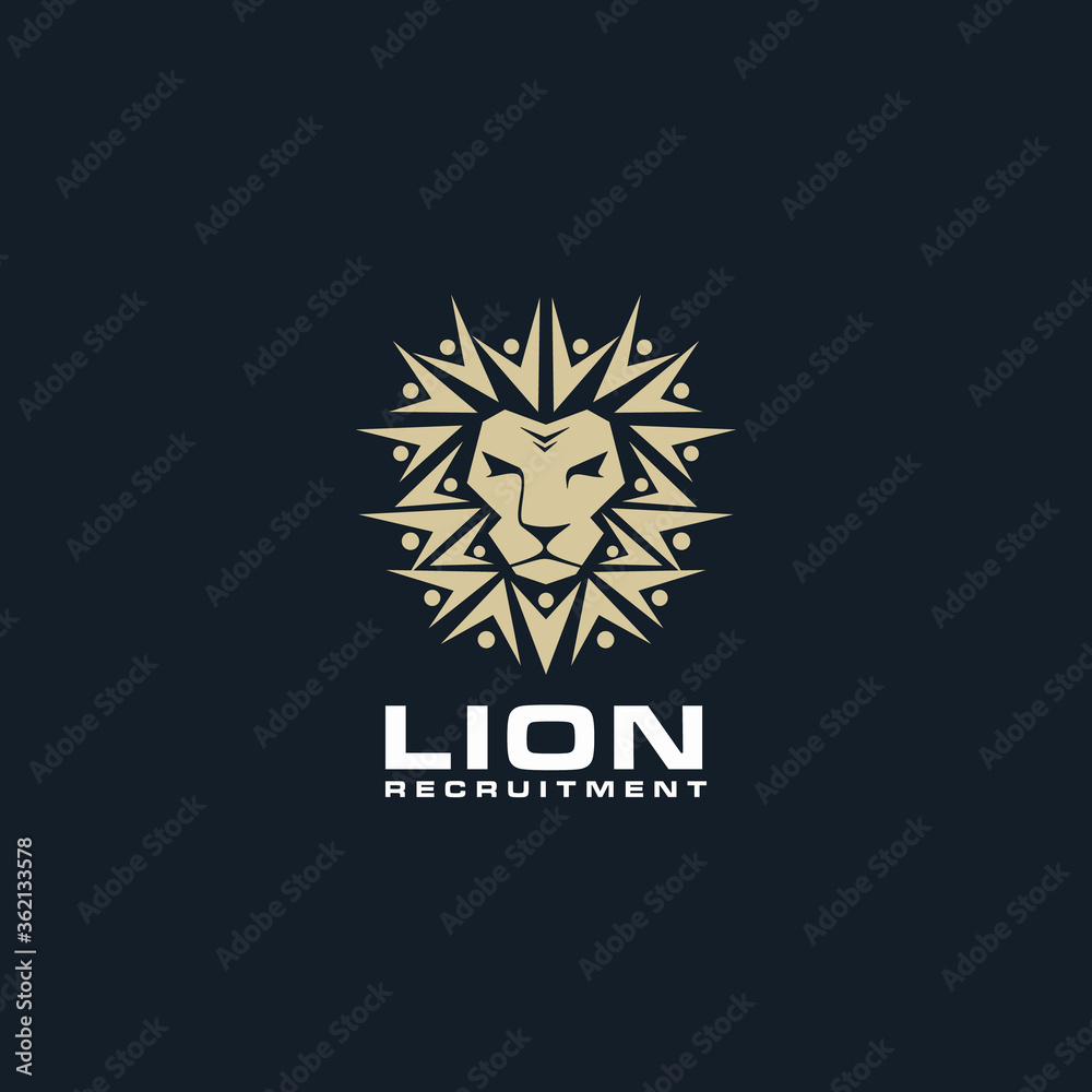 lion recruitment logo abstract illustration lion recruitment logo abstract illustration