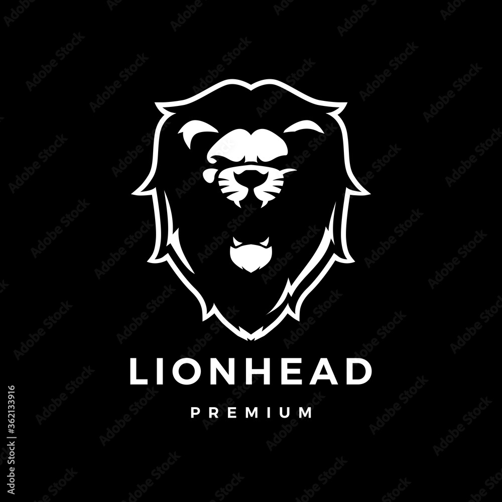 lion head logo vector icon illustration