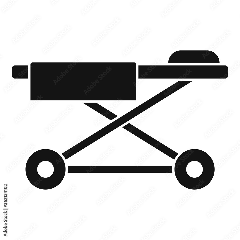 Clinic cart bed icon. Simple illustration of clinic cart bed vector icon for web design isolated on white background Clinic cart bed icon. Simple illustration of clinic cart bed vector icon for web design isolated on white background