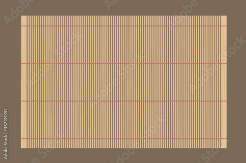 Vector illustration. Bamboo mat. Top view.