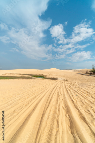 Bau Trang sand dunes  sub-Sahara desert in Binh Thuan province  Vietnam