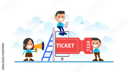 Buying tickets online through your smartphone.
