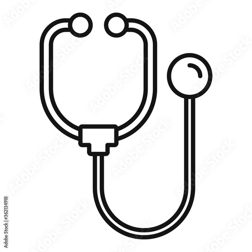 Medical stethoscope icon. Outline medical stethoscope vector icon for web design isolated on white background