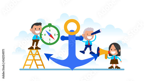 Concept of direction on the successful path.
