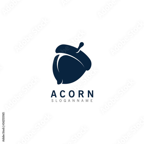 Acorn OAK inspiration simple logo ilustration vector icon template