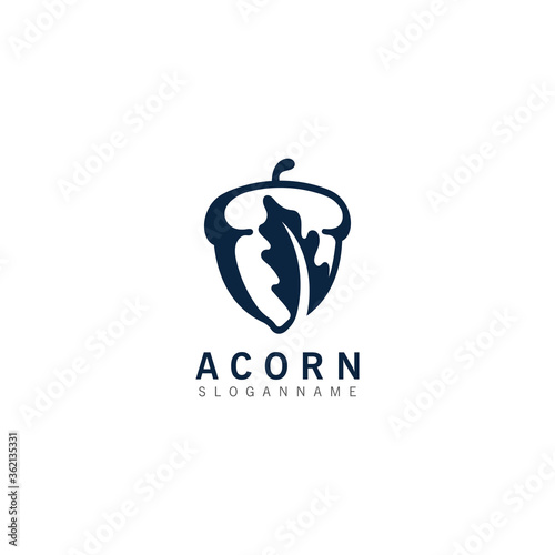 Acorn OAK inspiration simple logo ilustration vector icon template