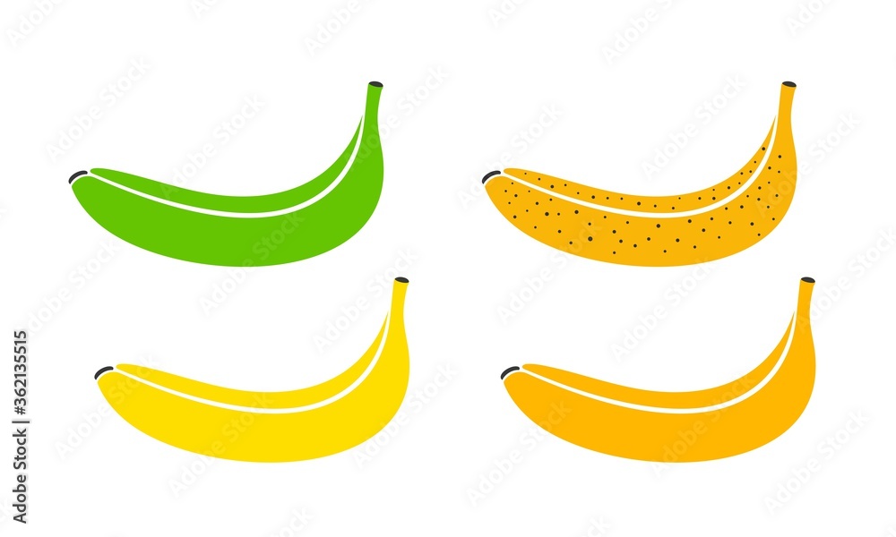 Banana logo. Banana stages of growth and ripening