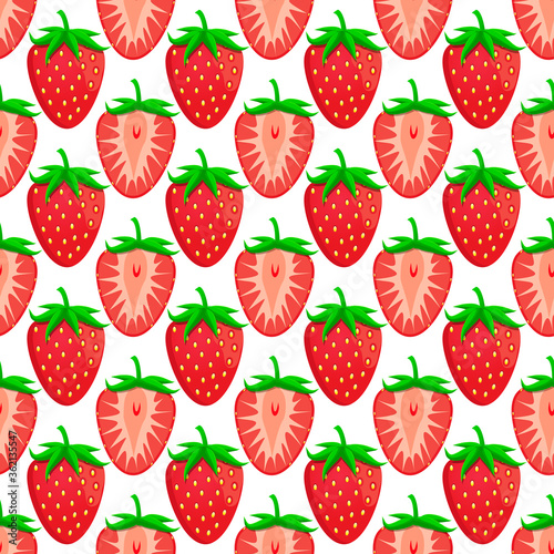 Theme big colored seamless strawberry
