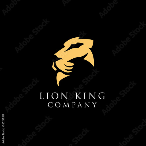luxury lion face logo design vector inspiration
