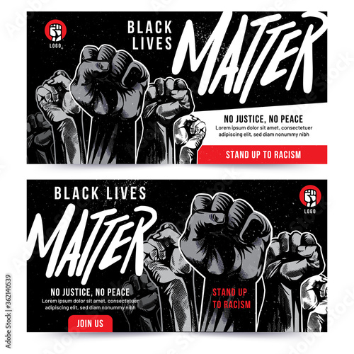 Black Lives Matter Raised Fist Banner Design