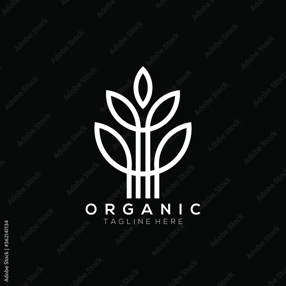 white leaf plant vector logo white leaf plant vector logo