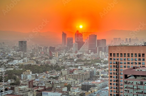 Sunset over Mexico city