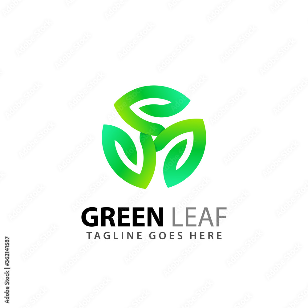 Abstract Green Leaf Spinning Logos Design Vector Illustration Template Premium Abstract Green Leaf Spinning Logos Design Vector Illustration Template Premium