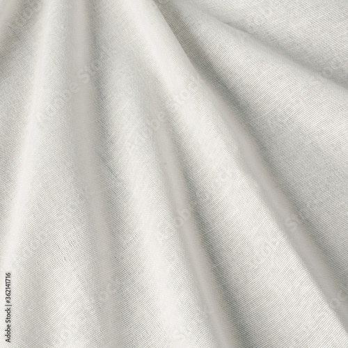 The drawing on the fabric is white linen. Fabric with natural texture, Cloth backdrop.