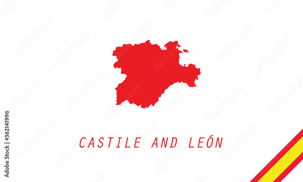 Castile and León map Spain region vector illustration