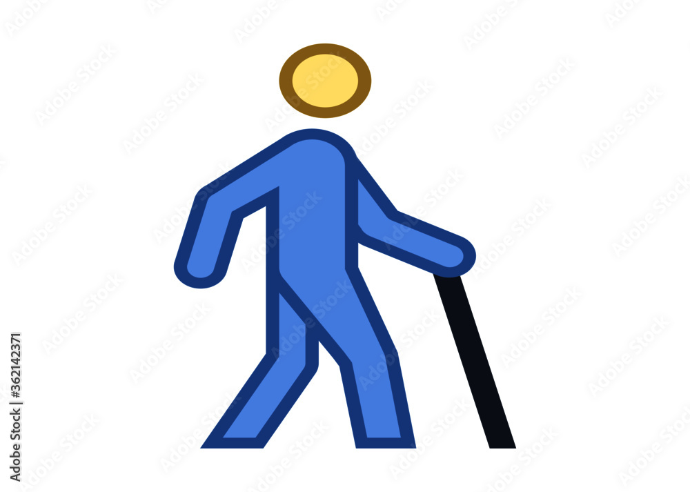 3d man standing on a ladder , disabled, access icon vector 3d man standing on a ladder , disabled, access icon vector