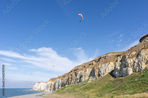 Paragliding over the beach at Newhaven UK
