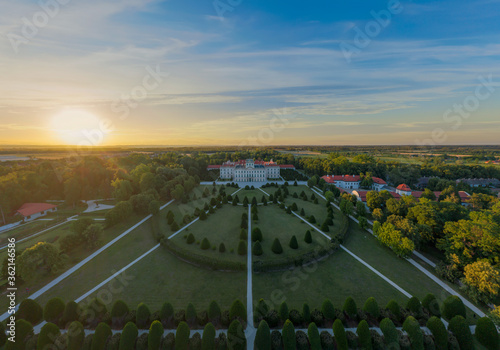 The Esterhazy Palace near to Sopron in Fertod, Hunary. Famous historical palace with beautiful garden and big forest. Hungarian hiostorical heritage. photo