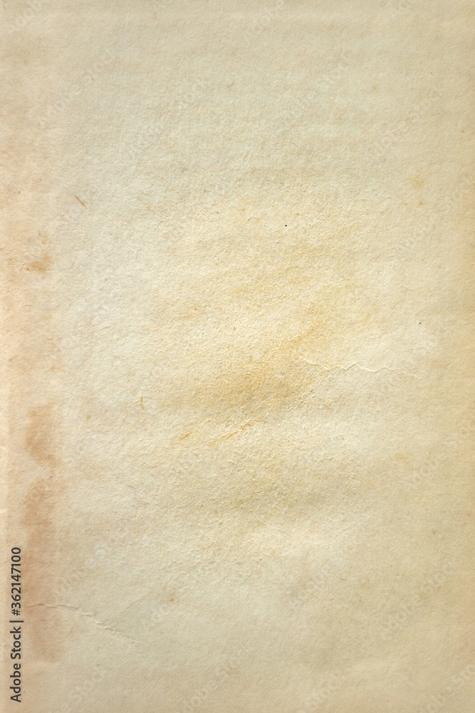 yellowed blank sheet of old paper close, soft focus yellowed blank sheet of old paper close, soft focus