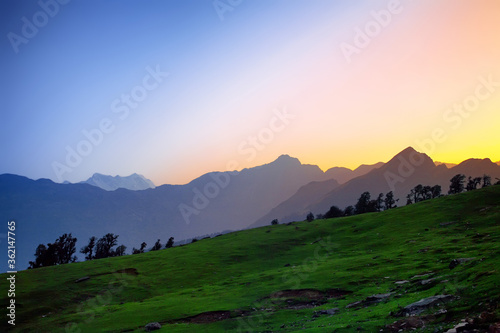 Beautiful scenic landscape of chopta / Tungnath, uttarakhand, india.