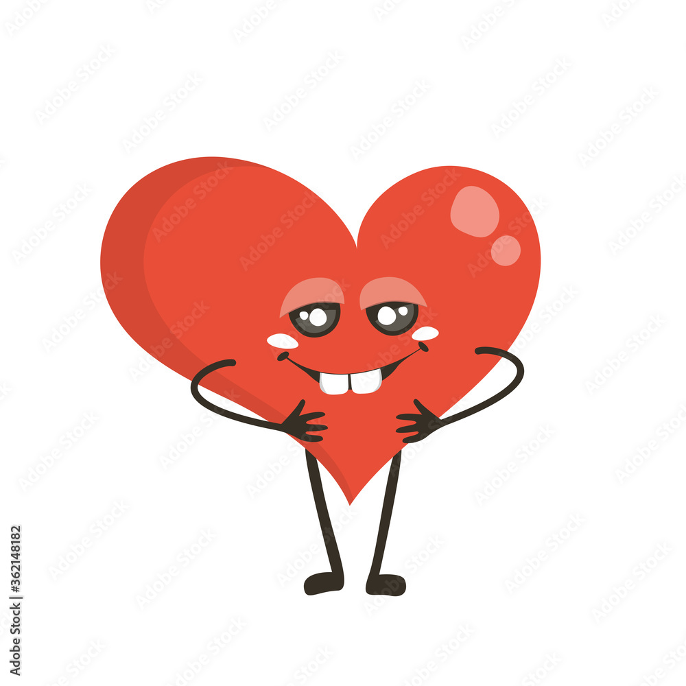 heart cartoon character, love emotion symbol heart cartoon character, love emotion symbol