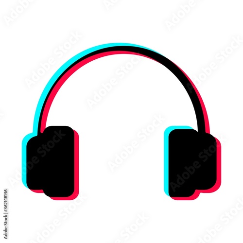 Vector headphones icon,Social media concept
