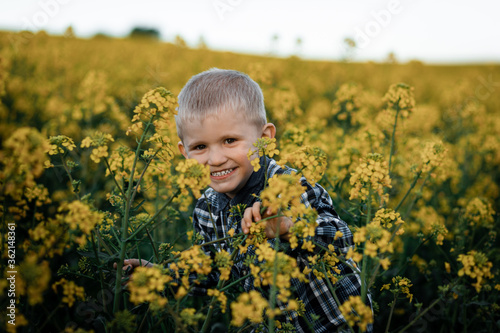 Happy child on nature