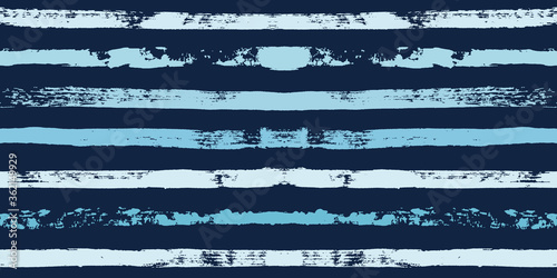 Hand drawn striped pattern, dark blue navy stripe seamless background, sea brush strokes. vector grunge stripes, nautical paintbrush line
